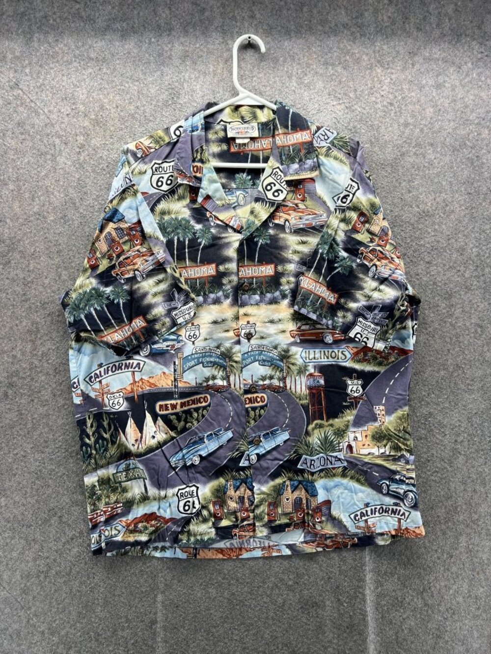 Pacific Legend Apparel Shirt Mens XL Route 66 Hawaiian Short Sleeve Multicolor